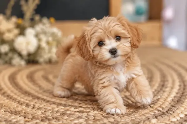 Cachorro Maltipoo de Glam Puppies con pelo rizado